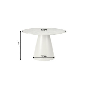 VOGUE modern kerek étkezőasztal - 120cm - szürke