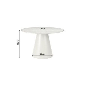 VOGUE modern kerek étkezőasztal - 120cm - szürke