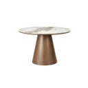 UNEO modern kerek étkezőasztal - 120cm - tölgy/kerámia