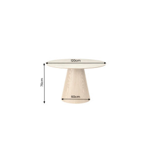 UNEO modern kerek étkezőasztal - 120cm - travertin