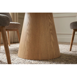 UNEO modern kerek étkezőasztal - 120cm - travertin