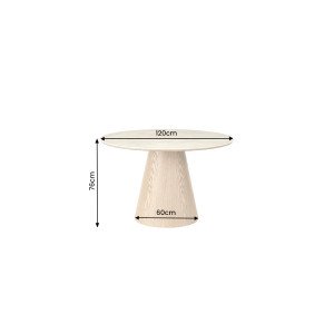 UNEO modern kerek étkezőasztal - 120cm - travertin