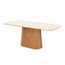 UNIQUE OAK design kerámia étkezőasztal - 200cm - travertin