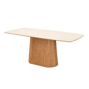 UNIQUE OAK design kerámia étkezőasztal - 200cm - travertin