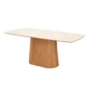UNIQUE OAK design kerámia étkezőasztal - 200cm - travertin