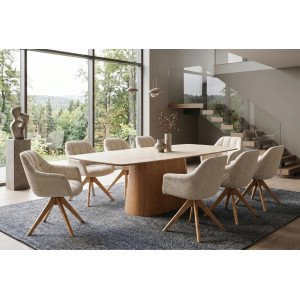 UNIQUE OAK design kerámia étkezőasztal - 200cm - travertin