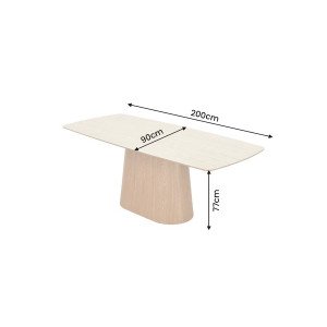 UNIQUE OAK design kerámia étkezőasztal - 200cm - travertin