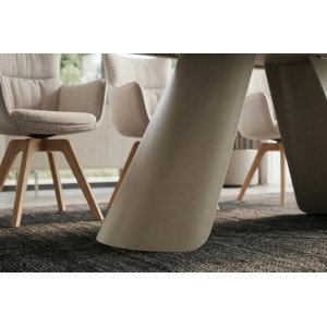 PRESTON exkluzív kerámia bővíthető étkezőasztal - travertin - 160-240cm