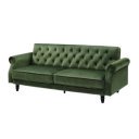 MAISON BELLE modern ágyazható kanapé - 220cm - zöld bársony