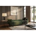 MAISON BELLE modern ágyazható kanapé - 220cm - zöld bársony