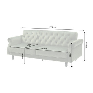 MAISON BELLE modern ágyazható kanapé - 220cm - zöld bársony