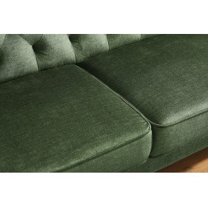 MAISON BELLE modern ágyazható kanapé - 220cm - zöld bársony