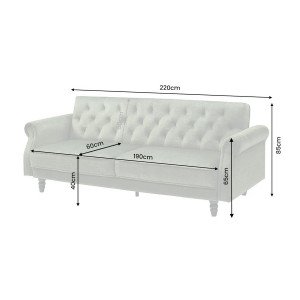 MAISON BELLE modern ágyazható kanapé - 220cm - zöld bársony