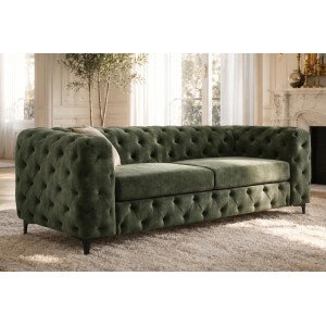 MAGNOLIA design kanapé - sötétzöld bársony INVICTA