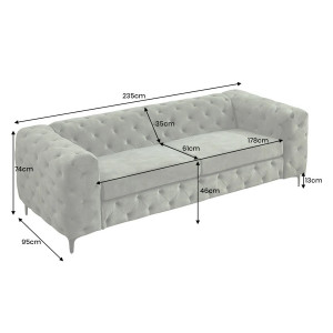 MAGNOLIA design kanapé - sötétzöld bársony