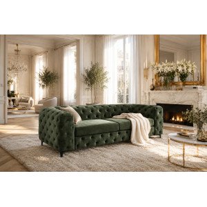 MAGNOLIA design kanapé - sötétzöld bársony