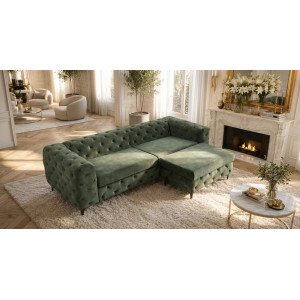 MAGNOLIA design kanapé - sötétzöld bársony