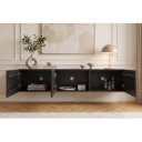 VULCANO design mangófa fali TV-szekrény - 160cm - fekete