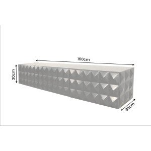 VULCANO design mangófa fali TV-szekrény - 160cm - fekete
