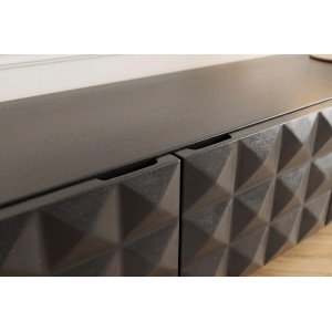 VULCANO design mangófa fali TV-szekrény - 160cm - fekete
