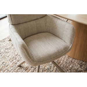 UNIQUE exkluzív forgatható szék - beige/pezsgő