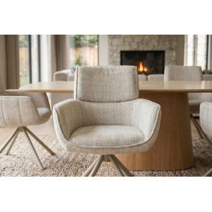 UNIQUE exkluzív forgatható szék - beige/pezsgő