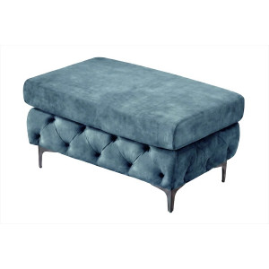MAGNOLIA design bársony puff - kék