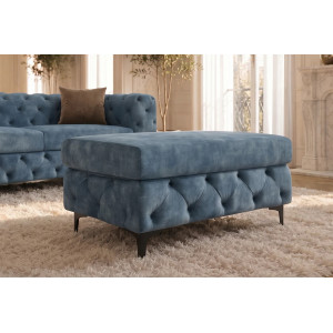 MAGNOLIA design bársony puff - kék INVICTA