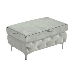 MAGNOLIA design bársony puff - zöld