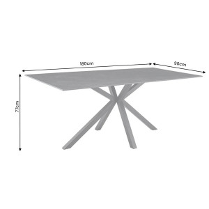 PHOENIX design kerámia étkezőasztal - 160/180cm -szürke