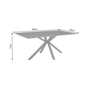 PHOENIX design kerámia étkezőasztal - 160/180cm -szürke