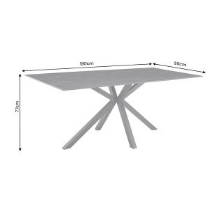 PHOENIX design kerámia étkezőasztal - 160/180cm -szürke