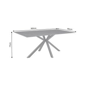 PHOENIX design kerámia étkezőasztal - 160/180cm -szürke
