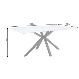 PHOENIX design kerámia étkezőasztal - 160/180cm -fehér