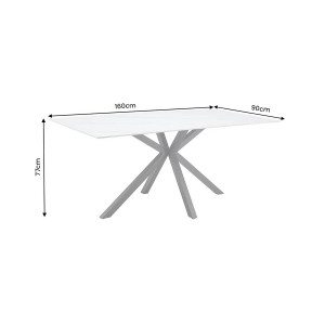 PHOENIX design kerámia étkezőasztal - 160/180cm -fehér