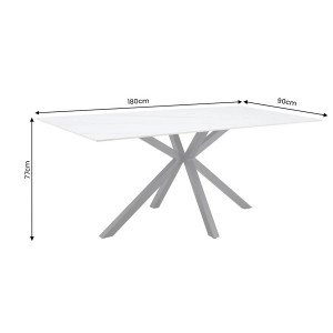 PHOENIX design kerámia étkezőasztal - 160/180cm -fehér