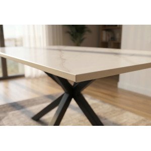 PHOENIX design kerámia étkezőasztal - 160/180cm -fehér