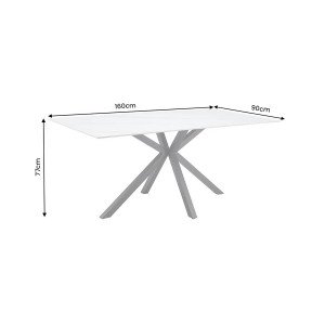 PHOENIX design kerámia étkezőasztal - 160/180cm -fehér