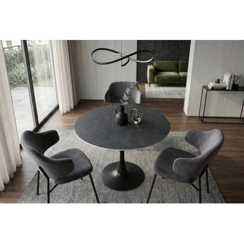 LYON design kerek étkezőasztal - 80cm - szürke