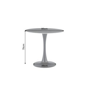 LYON design kerek étkezőasztal - 80cm - szürke