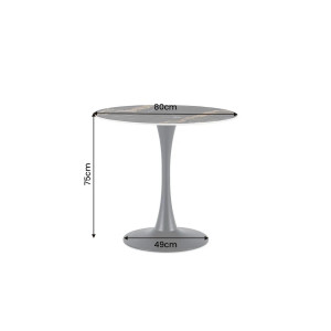 LYON design kerek étkezőasztal - 80cm - fekete/homok