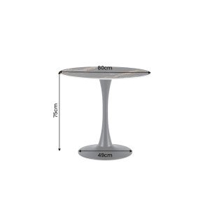 LYON design kerek étkezőasztal - 80cm - fekete/homok