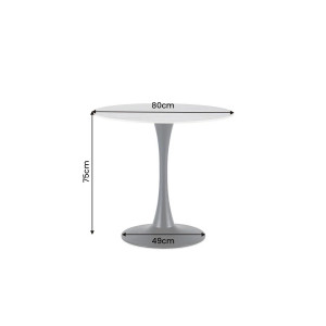 LYON design kerek étkezőasztal - 80cm - fehér