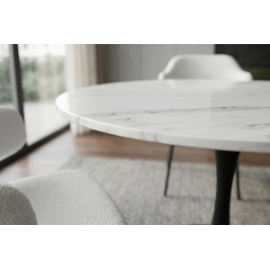 LYON design kerek étkezőasztal - 80cm - fehér