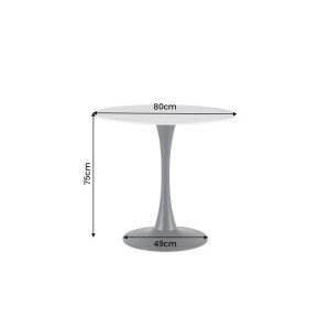 LYON design kerek étkezőasztal - 80cm - fehér