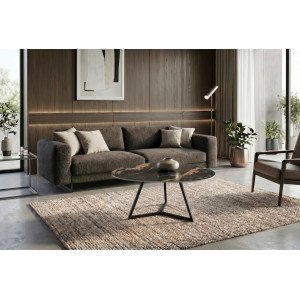 MARVELOUS modern kerámia dohányzóasztal - 70/90cm - fekete/beige