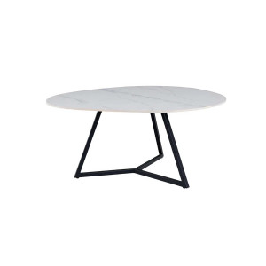 MARVELOUS modern kerámia dohányzóasztal - 70/90cm - fehér