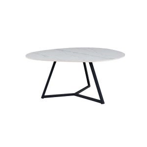 MARVELOUS modern kerámia dohányzóasztal - 70/90cm - fehér