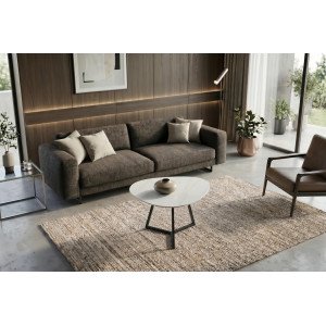 MARVELOUS modern kerámia dohányzóasztal - 70/90cm - fehér
