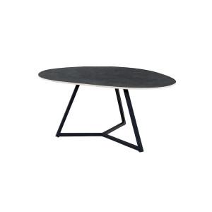 MARVELOUS modern kerámia dohányzóasztal - 70/90cm - szürke
